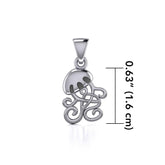 Box Jellyfish with Celtic Tail Silver Pendant TPD5206 - Pendant